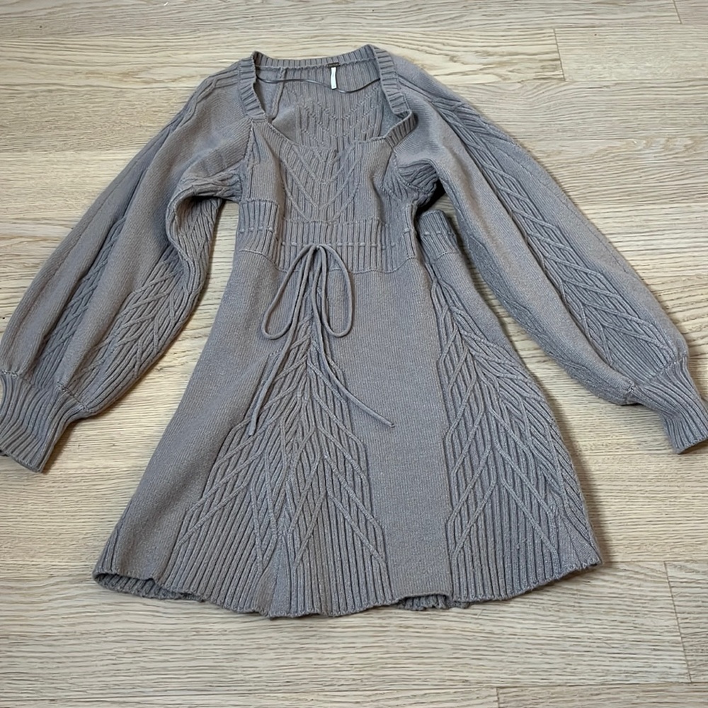 Free people emmaline mini dress in taupe in XS